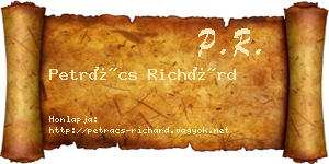 Petrács Richárd névjegykártya