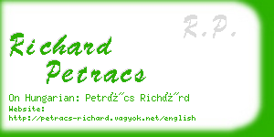 richard petracs business card